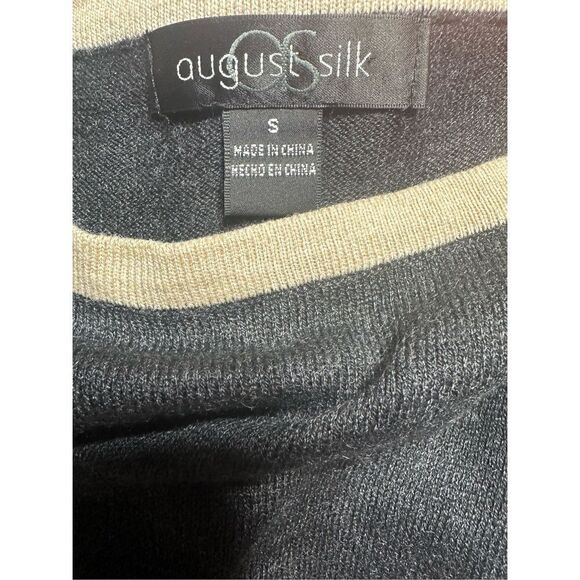 Women's August Silk Size Small (S) Black and Tan Sweater - Picture 5 of 5